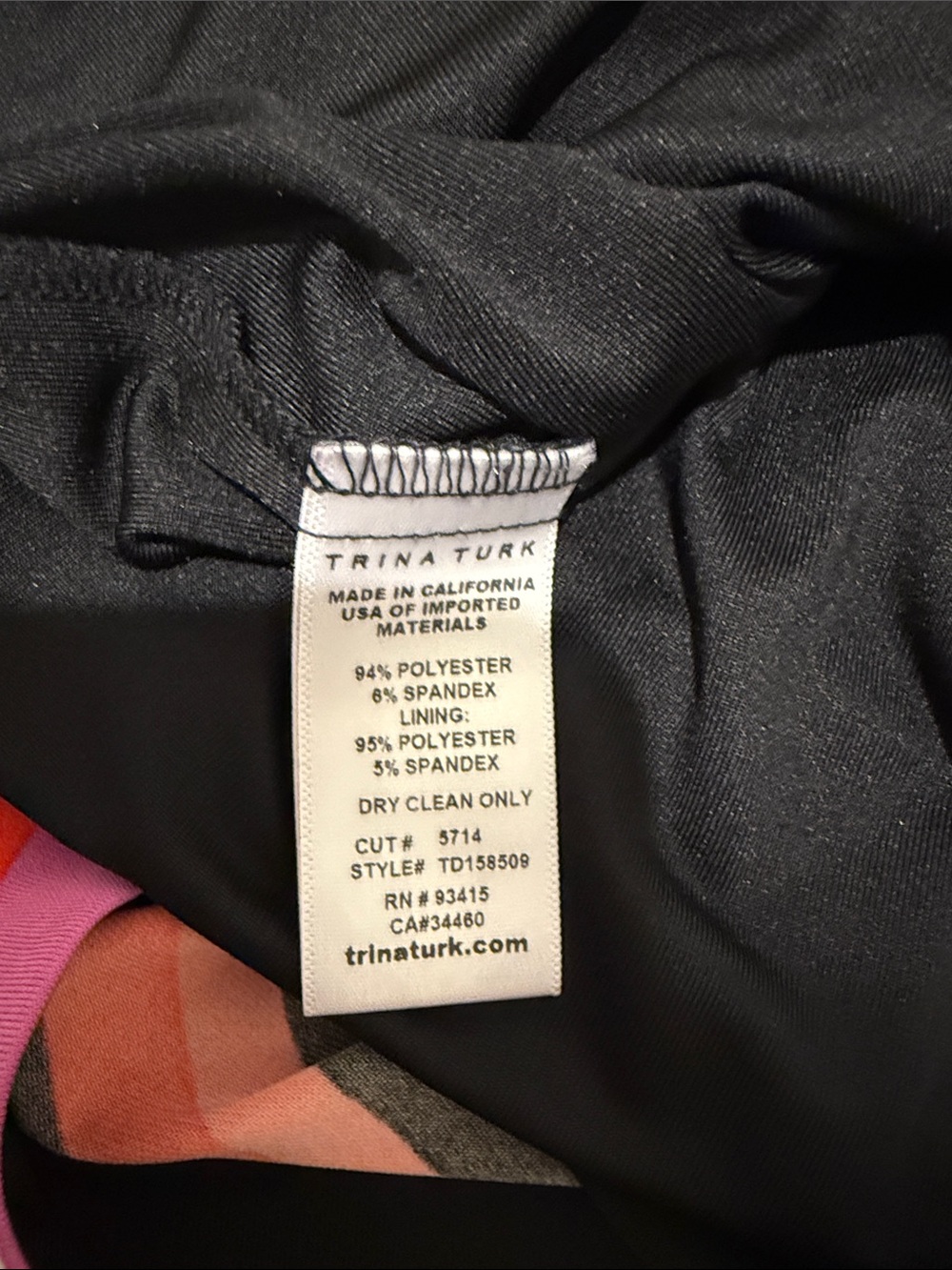 Trina Turk Spring Wedding Guest Purple Black & Red Geometric Mini Dress Size 4 - Picture 14 of 14
